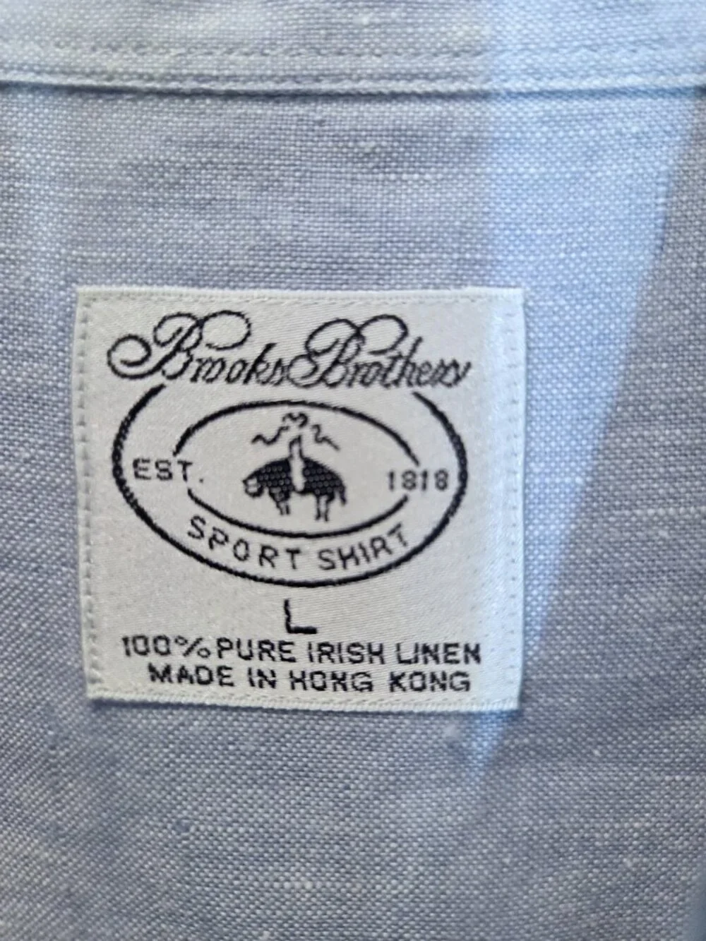 NWOT Brooks Brothers Irish Linen Shirt Size L